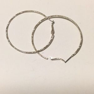 Silver hoop earring